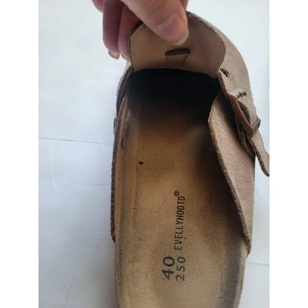 Evellyhoot 250 8555 Round Toe Suede Cork Clogs Size 40 (7) Casual Lagenlook - Picture 6 of 10